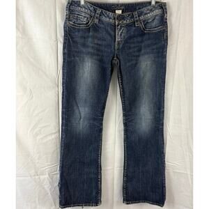 Silver Pioneer Flap Pocket Low Rise Denim Jeans Thick Stitch Size 32 x 31